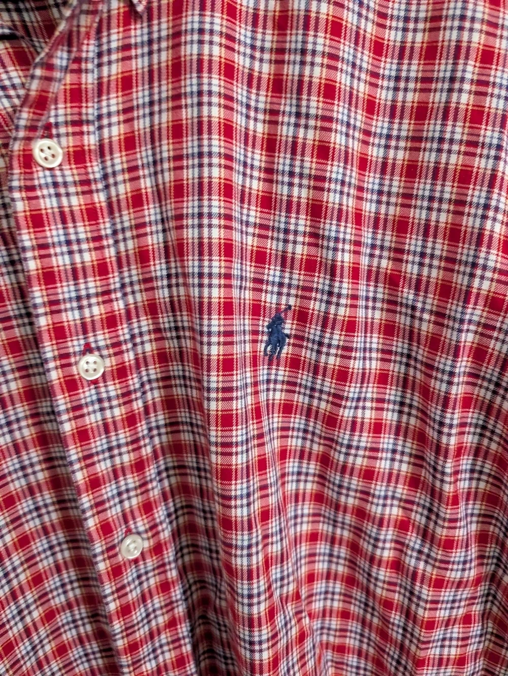 Polo Ralph Lauren Mens Shirt Blake Red Plaid Button Cotton Long Sleeve Size XL